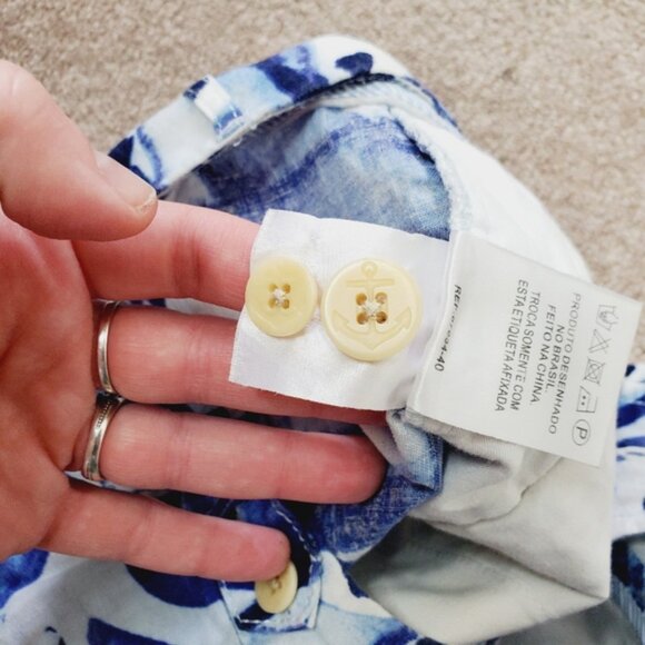 Richards UK Linen Watercolor Old Money  Bermuda Resord Tropical Golf Shorts 38 - Picture 7 of 11